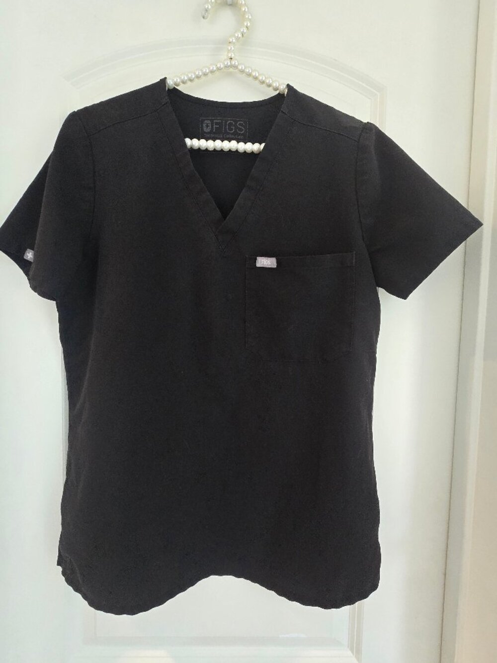Figs Womens Size Small Black Scrub Top